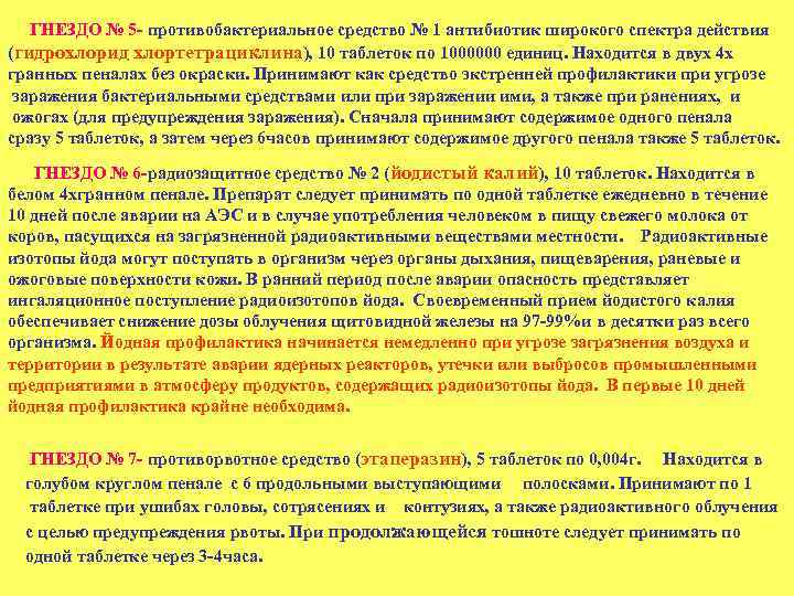  ГНЕЗДО № 5 противобактериальное средство № 1 антибиотик широкого спектра действия (гидрохлорид хлортетрациклина),