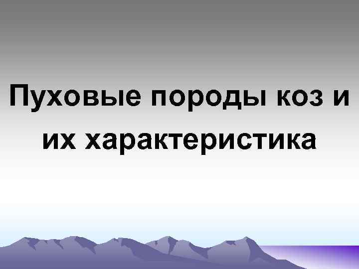 Пуховые породы коз и их характеристика 