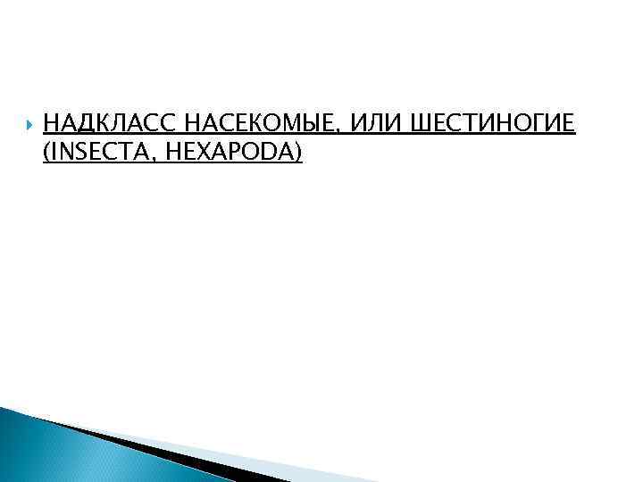  НАДКЛАСС НАСЕКОМЫЕ, ИЛИ ШЕСТИНОГИЕ (INSECTA, HEXAPODA) 