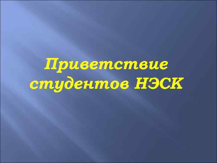 Приветствие студентов НЭСК 