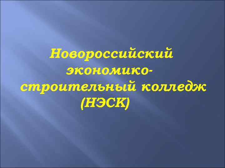 Новороссийский экономикостроительный колледж (НЭСК) 