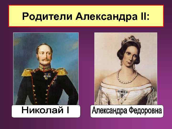 Родители Александра II: 