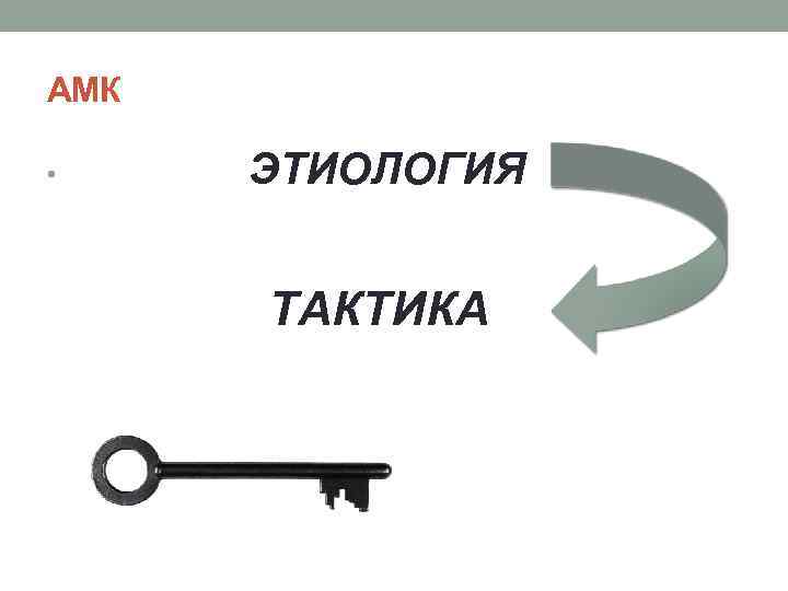 АМК • ЭТИОЛОГИЯ ТАКТИКА 