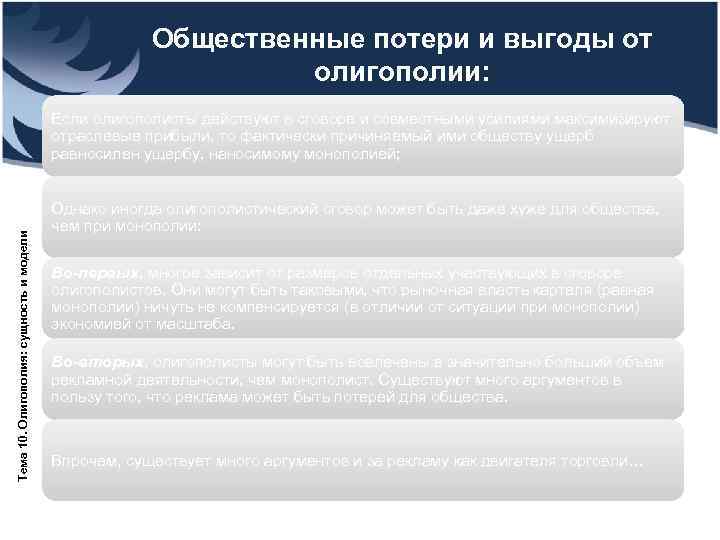      Общественные потери и выгоды от    