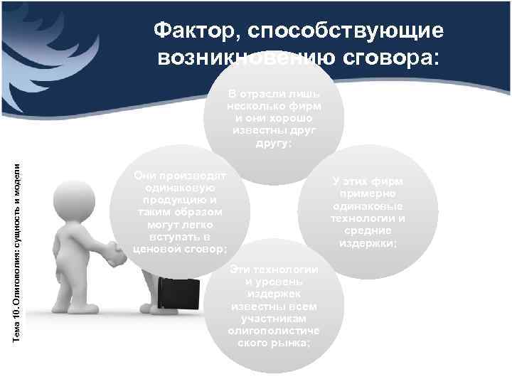     Фактор, способствующие     возникновению сговора:  