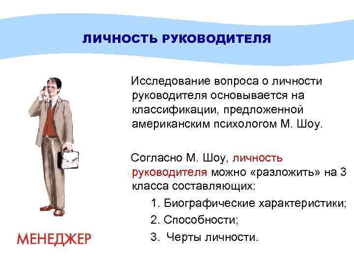 Презентация личность менеджера