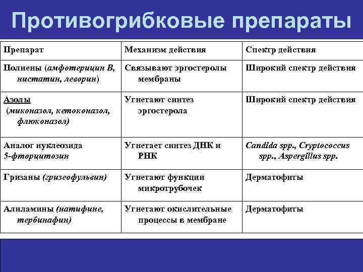 Противогрибковые средства фармакология презентация