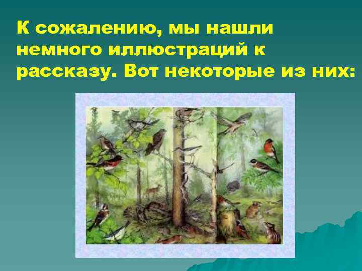 К сожалению, мы нашли немного иллюстраций к рассказу. Вот некоторые из них: 