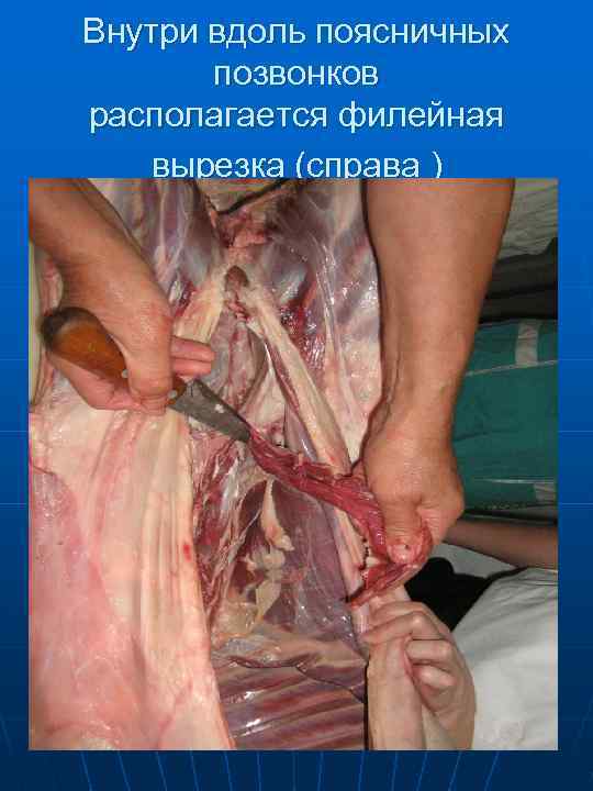 И слева их удаляют перед дальнейшей разделкой 