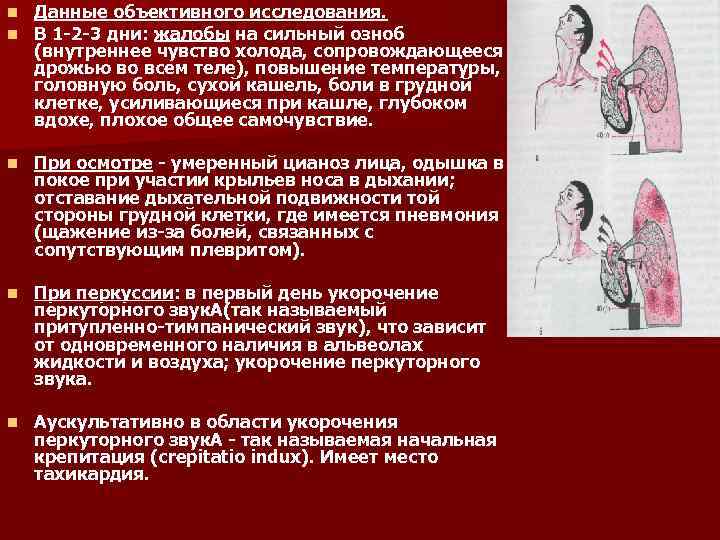 n n Данные объективного исследования. В 1 -2 -3 дни: жалобы на сильный озноб