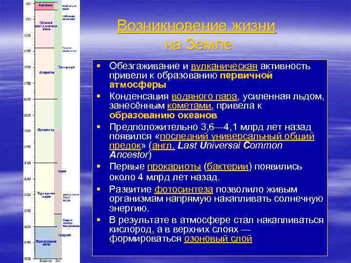 Возникновение жизни на Земле § Обезгаживание и вулканическая активность привели к образованию первичной атмосферы