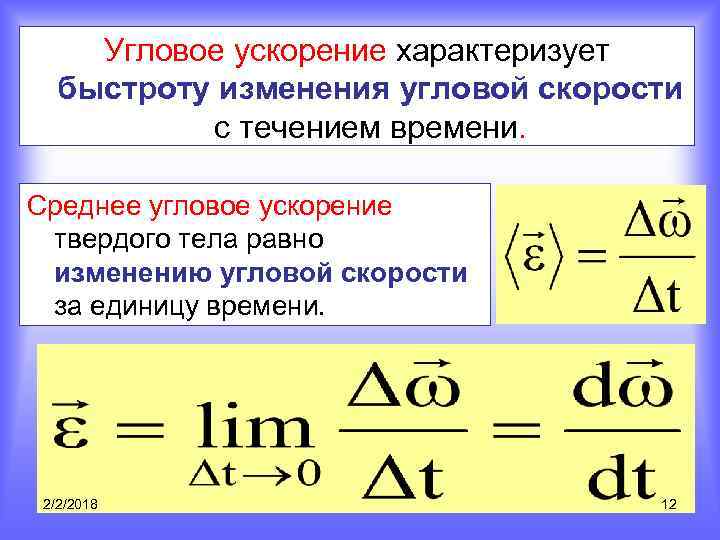 Угловое ускорение тела