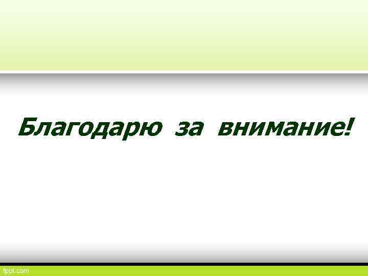 Благодарю за внимание! 