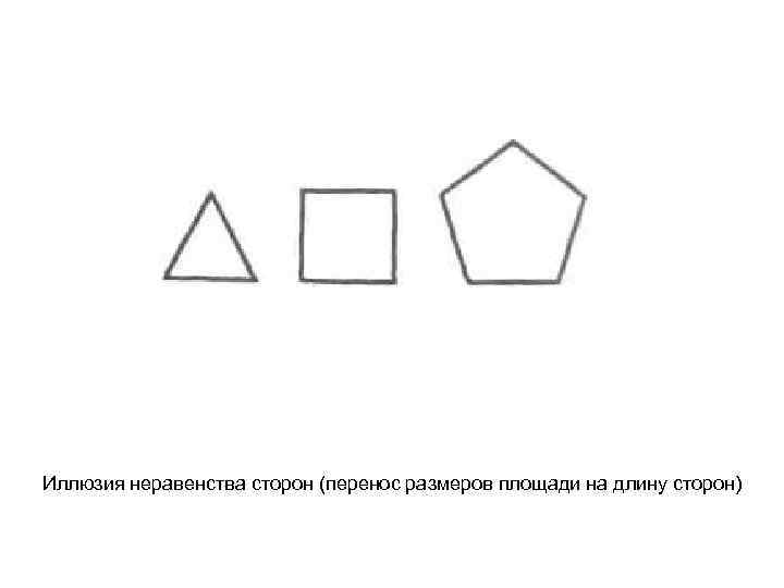 Иллюзия неравенства сторон (перенос размеров площади на длину сторон) 