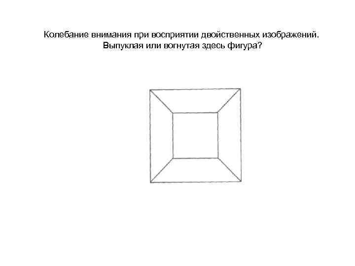 Колебание внимания при восприятии двойственных изображений. Выпуклая или вогнутая здесь фигура? 