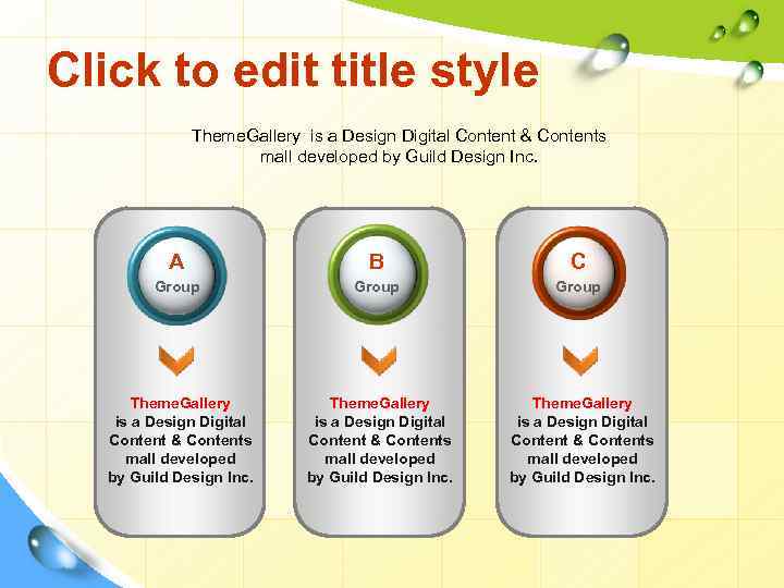 Click to edit title style Theme. Gallery is a Design Digital Content & Contents