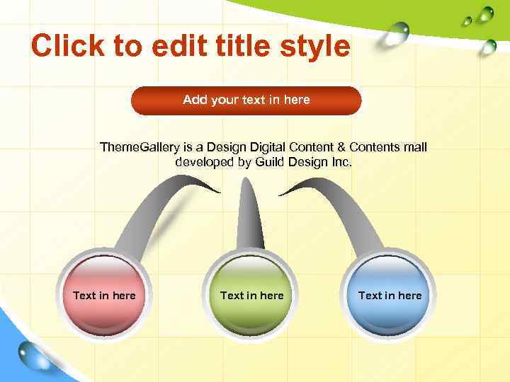 Click to edit title style Add your text in here Theme. Gallery is a