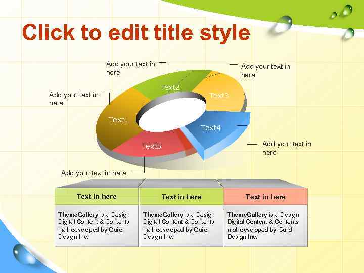 Click to edit title style Add your text in here Text 2 Add your