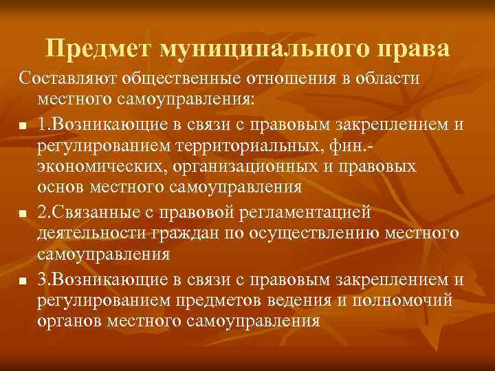 Предмет муниципального