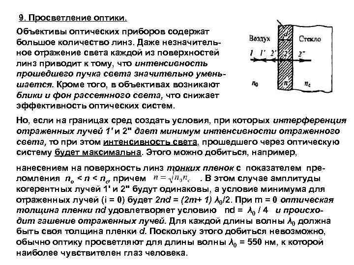 Просветление оптики это