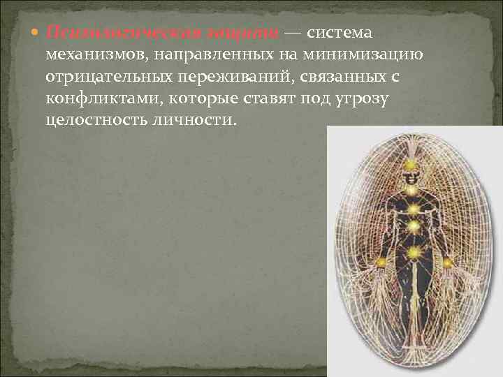  Психологическая защита — система механизмов, направленных на минимизацию отрицательных переживаний, связанных с конфликтами,