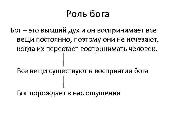  Роль бога Бог – это высший дух и он воспринимает все вещи постоянно,