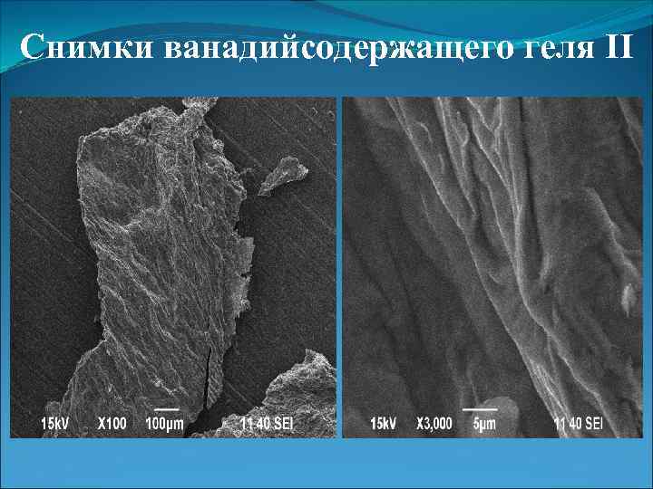 Снимки ванадийсодержащего геля II 