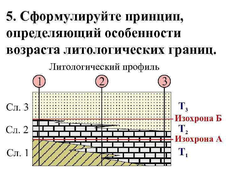 5. Сформулируйте принцип, определяющий особенности возраста литологических границ. Литологический профиль 