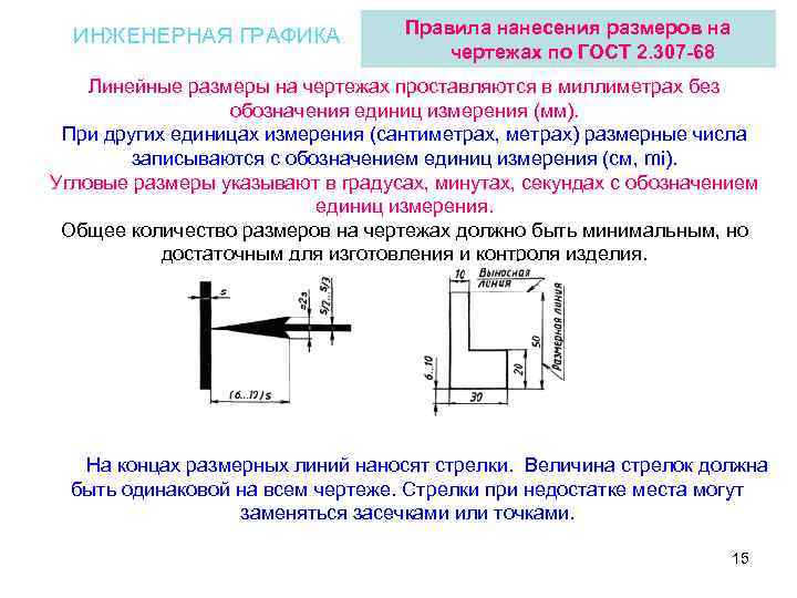 В каких единицах измерения указывают на рабочих чертежах линейные размеры