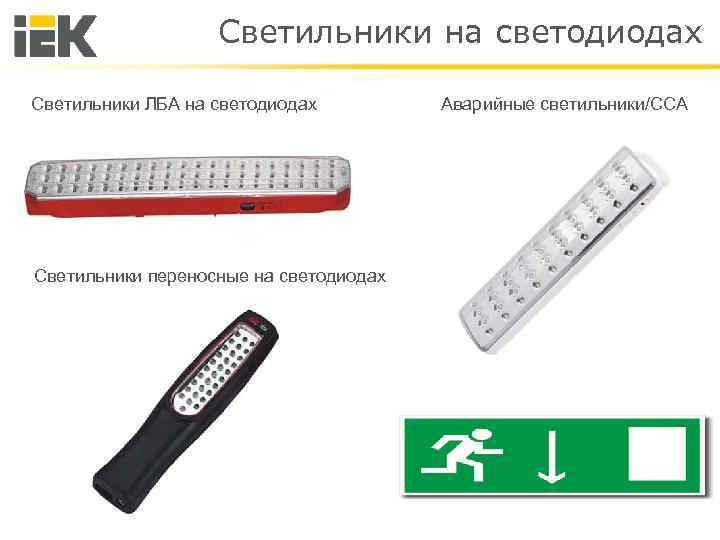 Светильники на светодиодах Светильники ЛБА на светодиодах Светильники переносные на светодиодах Аварийные светильники/ССА 
