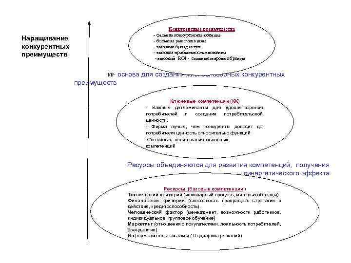 Конкурентные преимущества - сильная конкурентная позиция - большая рыночная доля - высокий бренд-актив -