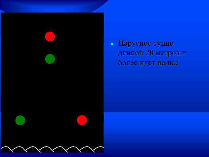  Парусное судно длиной 20 метров и более идет на нас 