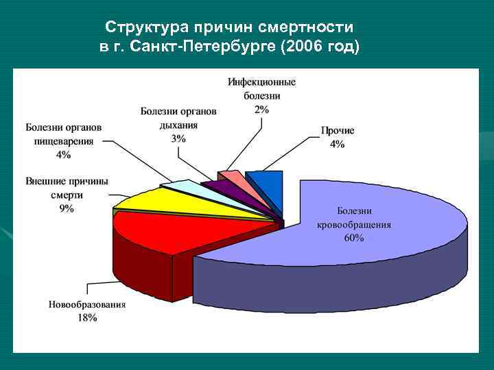Структура причин смертности в г. Санкт-Петербурге (2006 год) 