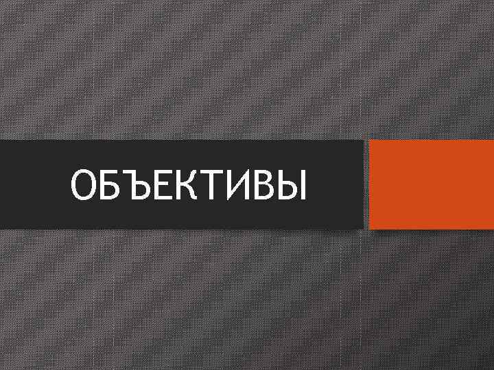ОБЪЕКТИВЫ 