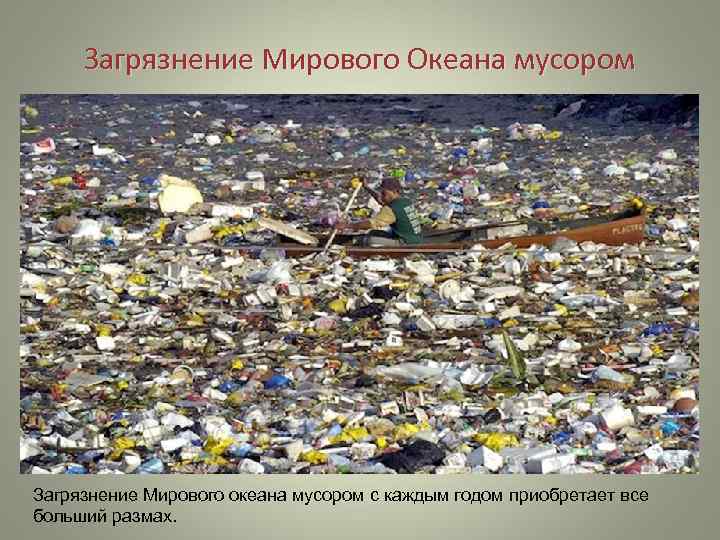 Загрязнение Мирового Океана мусором Загрязнение Мирового океана мусором с каждым годом приобретает все больший