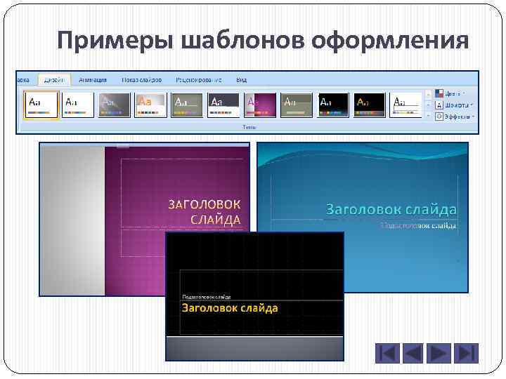 Примеры шаблонов оформления 