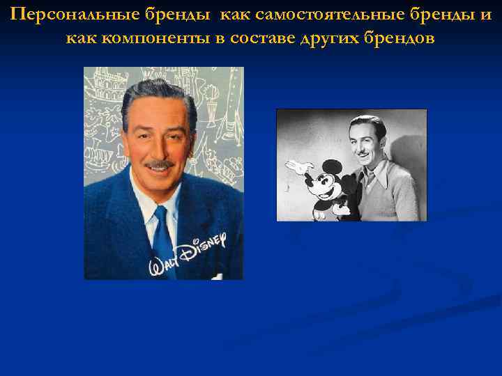 Персональные бренды как самостоятельные бренды и как компоненты в составе других брендов 