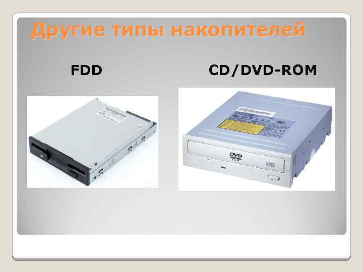 Другие типы накопителей FDD CD/DVD-ROM 