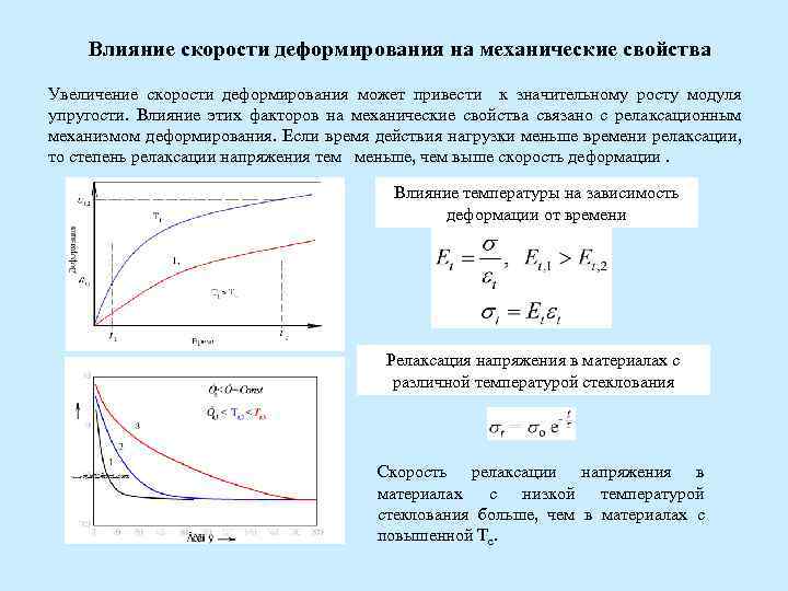 Влияние скорости. Влияние скорости деформации. Скорость деформирования и скорость деформации. Влияние температуры на скорость деформации. Скорость относительной деформации.