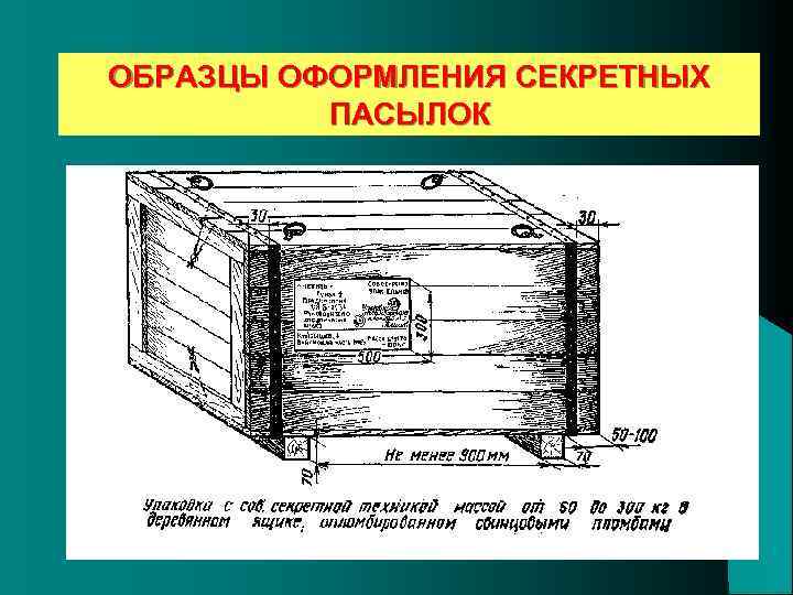 ОБРАЗЦЫ ОФОРМЛЕНИЯ СЕКРЕТНЫХ ПАСЫЛОК 