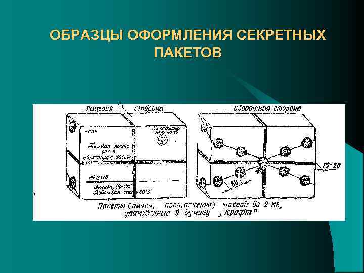ОБРАЗЦЫ ОФОРМЛЕНИЯ СЕКРЕТНЫХ ПАКЕТОВ 