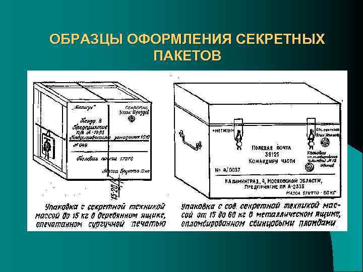 ОБРАЗЦЫ ОФОРМЛЕНИЯ СЕКРЕТНЫХ ПАКЕТОВ 