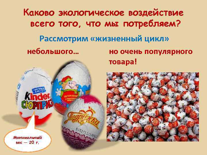 Каково экологическое воздействие всего того, что мы потребляем? Рассмотрим «жизненный цикл» небольшого… Минимальный вес