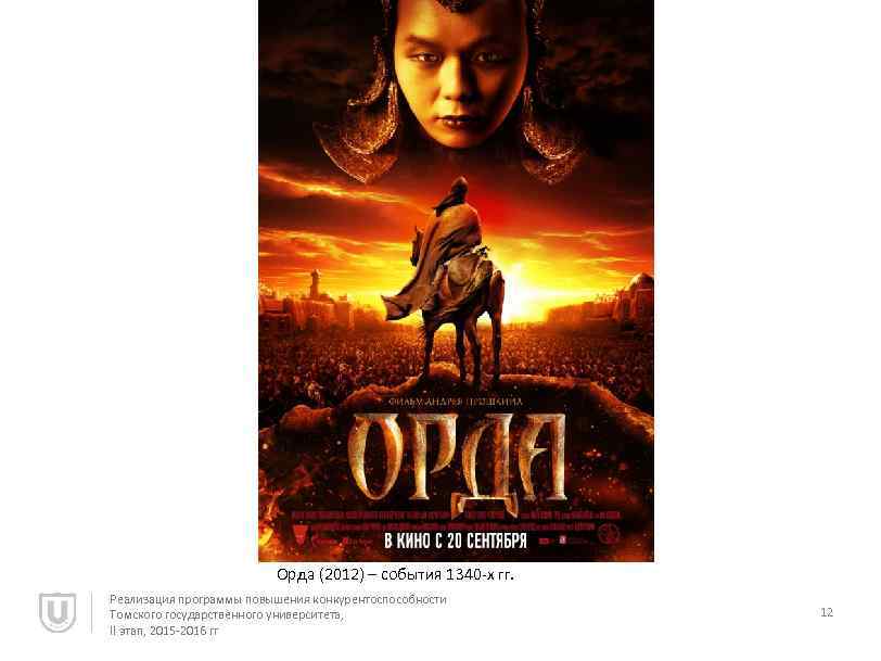 Орда (2012) – события 1340 -х гг. Реализация программы повышения конкурентоспособности Томского государственного университета,