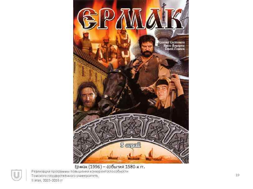 Ермак (1996) – события 1580 -х гг. Реализация программы повышения конкурентоспособности Томского государственного университета,