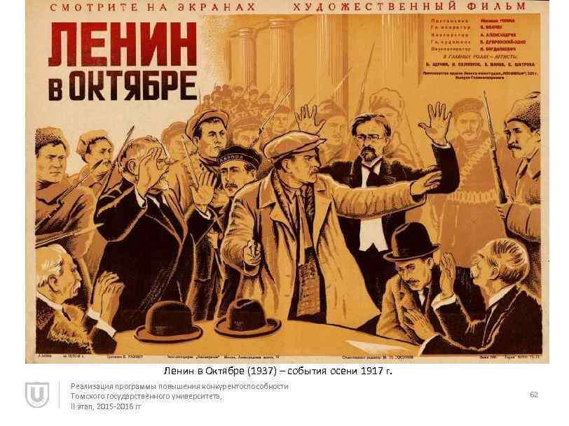 Ленин в Октябре (1937) – события осени 1917 г. Реализация программы повышения конкурентоспособности Томского
