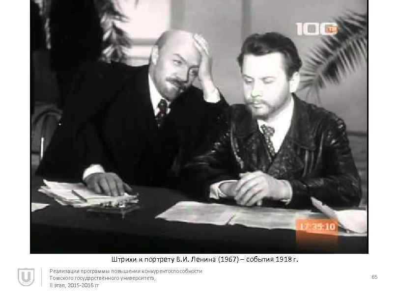 Штрихи к портрету В. И. Ленина (1967) – события 1918 г. Реализация программы повышения