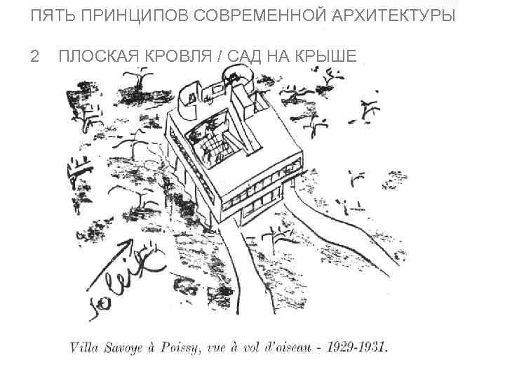 ПЯТЬ ПРИНЦИПОВ СОВРЕМЕННОЙ АРХИТЕКТУРЫ 2 ПЛОСКАЯ КРОВЛЯ / САД НА КРЫШЕ 