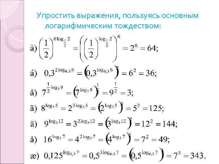 Технологическая карта урока по теме логарифмы