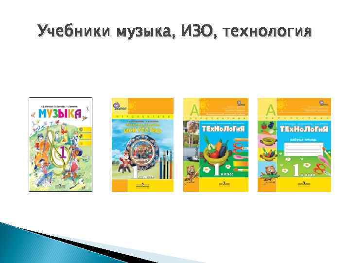 Учебники музыка, ИЗО, технология 